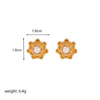 1 Pair Classic Style Flower Enamel Plating Inlay Copper Zircon 14k Gold Plated 18k Gold Plated Ear Studs sku image 1