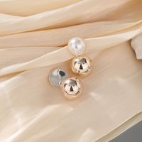 1 Pair Vintage Style Round Plating Hollow Out Inlay Copper Artificial Pearls Zircon 18k Gold Plated Earrings main image 3