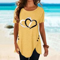 Women's T-shirt Short Sleeve T-shirts Printing Casual Heart Shape main image 3