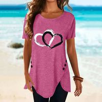 Women's T-shirt Short Sleeve T-shirts Printing Casual Heart Shape main image 2
