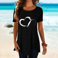 Women's T-shirt Short Sleeve T-shirts Printing Casual Heart Shape main image 4