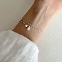 Style Simple Couleur Unie Argent Sterling Plaqué Or Bracelets En Masse main image 5