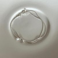 Simple Style Solid Color Sterling Silver Gold Plated Bracelets In Bulk main image 4