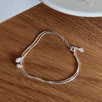 Simple Style Solid Color Sterling Silver Gold Plated Bracelets In Bulk main image 3