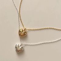 Titanium Steel Copper Sweet Plating Inlay Heart Shape Artificial Diamond Pendant Necklace main image 1