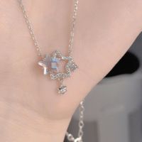 Simple Style Star Sterling Silver Zircon Pendant Necklace In Bulk main image 4