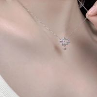 Simple Style Star Sterling Silver Zircon Pendant Necklace In Bulk main image 6