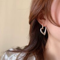 1 Pair Sweet Heart Shape Enamel Copper Hoop Earrings main image 1