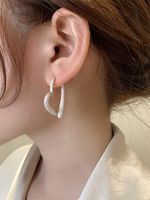 1 Pair Sweet Heart Shape Enamel Copper Hoop Earrings main image 2