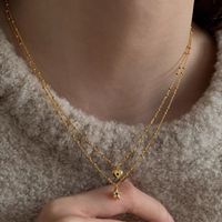 Simple Style Solid Color Gold Plated Metal Wholesale Pendant Necklace main image 2