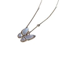 Simple Style Bow Knot Titanium Steel Inlay Agate Pendant Necklace main image 2