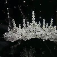 Prinzessin Königin Braut Krone Legierung Überzug Inlay Eingelegter Kristall Künstlicher Kristall Krone main image 4