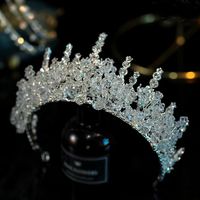 Princess Queen Bridal Crown Alloy Plating Inlay Inlaid Crystal Artificial Crystal Crown main image 3