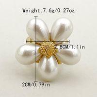 304 Stainless Steel 14K Gold Plated Sweet Commute Plating Flower Shell Open Rings main image 2