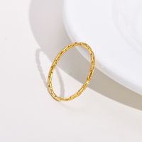 304 Stainless Steel Gold Plated Simple Style Plating Solid Color Rings main image 2