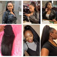 Women's African Style Street High Temperature Wire Ponytail Wigs main image 2
