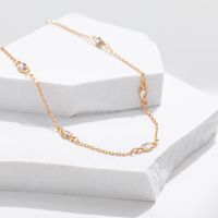 Simple Style Solid Color Copper Plating Chain Inlay Zircon Gold Plated Necklace main image 1