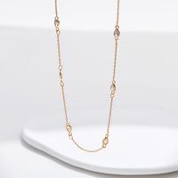 Simple Style Solid Color Copper Plating Chain Inlay Zircon Gold Plated Necklace main image 2