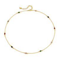 Style Simple Couleur Unie Le Cuivre Placage Chaîne Incruster Zircon Plaqué Or Collier main image 3