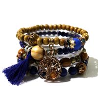 Wholesale Jewelry Bohemian Constellation Heart Shape Crown Arylic Alloy Wooden Beads Beaded Bracelets sku image 2