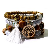 Wholesale Jewelry Bohemian Constellation Heart Shape Crown Arylic Alloy Wooden Beads Beaded Bracelets sku image 3