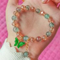Wholesale Jewelry Sweet Butterfly Artificial Crystal Beaded Bracelets sku image 2