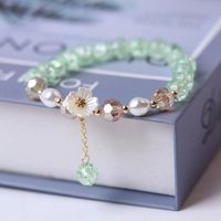Wholesale Jewelry Sweet Heart Shape Flower Artificial Crystal Beaded Bracelets sku image 5