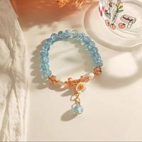 Wholesale Jewelry Sweet Heart Shape Flower Artificial Crystal Beaded Bracelets sku image 6
