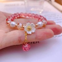 Wholesale Jewelry Sweet Heart Shape Flower Artificial Crystal Beaded Bracelets sku image 1