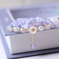 Wholesale Jewelry Sweet Heart Shape Flower Artificial Crystal Beaded Bracelets main image 3