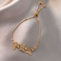 Simple Style Flower Bow Knot Alloy Inlay Zircon Women's Bracelets Earrings sku image 21