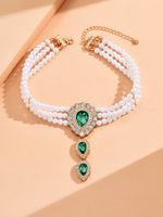 Simple Style Water Droplets Zircon Alloy Plastic Wholesale Layered Necklaces sku image 5
