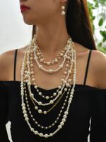 Simple Style Round Alloy Plastic Wholesale Layered Necklaces main image 5