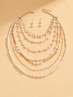 Simple Style Round Alloy Plastic Wholesale Layered Necklaces main image 4