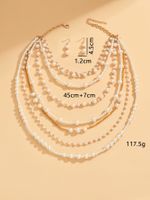 Simple Style Round Alloy Plastic Wholesale Layered Necklaces main image 2