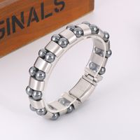 Simple Style Classic Style Solid Color Stainless Steel Men's Bracelets main image 7