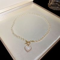 Elegant Lady Geometric Artificial Rhinestones Artificial Pearls Alloy Wholesale Pendant Necklace sku image 46