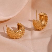 1 Pair Vintage Style Solid Color Plating Stainless Steel 18k Gold Plated Ear Studs main image 4