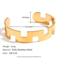 Simple Style Solid Color Stainless Steel 18k Gold Plated Rings Bracelets sku image 2