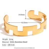 Style Simple Couleur Unie Acier Inoxydable Plaqué Or 18k Anneaux Bracelets main image 5