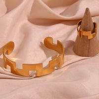 Einfacher Stil Einfarbig Rostfreier Stahl 18 Karat Vergoldet Ringe Armbänder main image 4