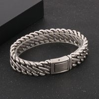 Retro Einfarbig Titan Stahl Polieren Männer Armbänder main image 6