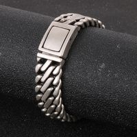 Retro Einfarbig Titan Stahl Polieren Männer Armbänder main image 11