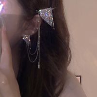 1 Pair Elegant Glam Round Tassel Heart Shape Inlay Alloy Artificial Pearls Rhinestones Earrings main image 5
