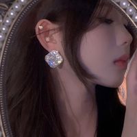 1 Pair Elegant Glam Round Tassel Heart Shape Inlay Alloy Artificial Pearls Rhinestones Earrings main image 3