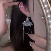 1 Pair Elegant Glam Round Tassel Heart Shape Inlay Alloy Artificial Pearls Rhinestones Earrings sku image 5