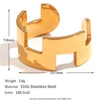 Simple Style Solid Color Stainless Steel 18k Gold Plated Rings Bracelets sku image 1