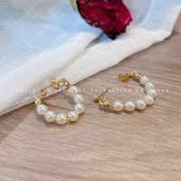 Fashion Bow Knot Alloy Plating Inlay Artificial Gemstones Pearl Women's Drop Earrings 1 Pair sku image 34