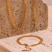 Simple Style Grain Stainless Steel Plating 18k Gold Plated Necklace main image 5