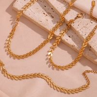 Simple Style Grain Stainless Steel Plating 18k Gold Plated Necklace main image 4